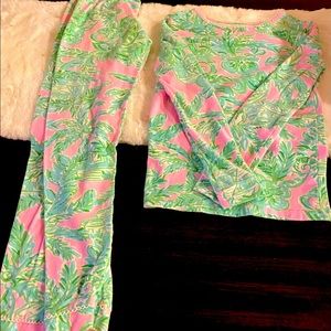 Lilly Pulitzer two piece pajama set girls size 8